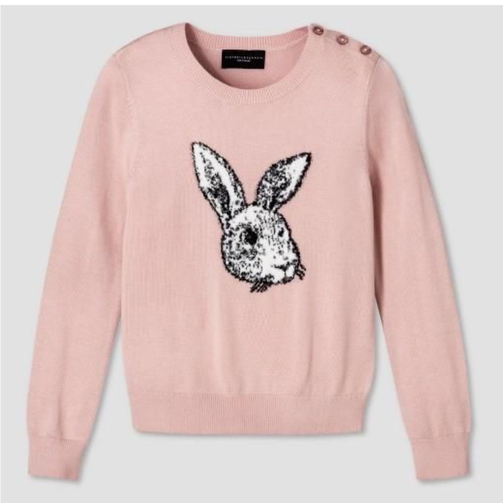 Victoria Beckham pink bunny sweater. Girls size M